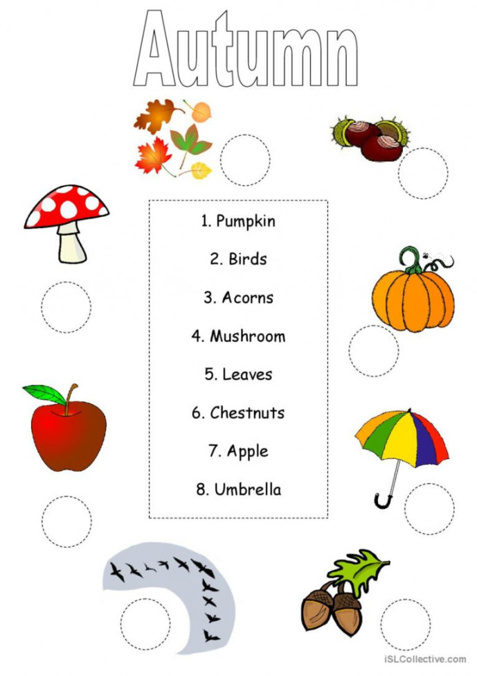 Autumn/Fall worksheet warmer, filler: English ESL worksheets pdf