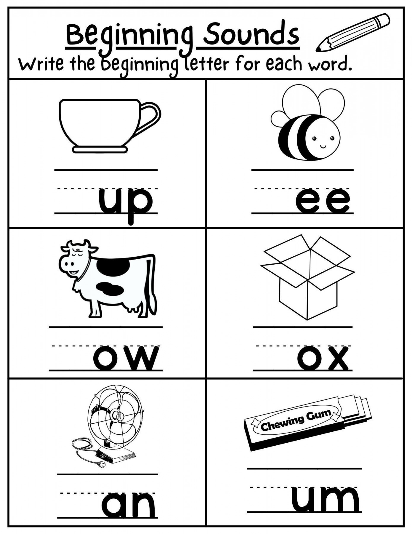 Beginning Sound Worksheets Alphabet Worksheet Letter Sounds