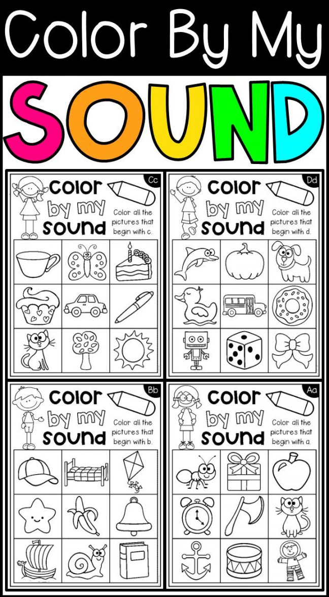 Beginning Sounds Worksheets - Color By My Sound  Beginning sounds