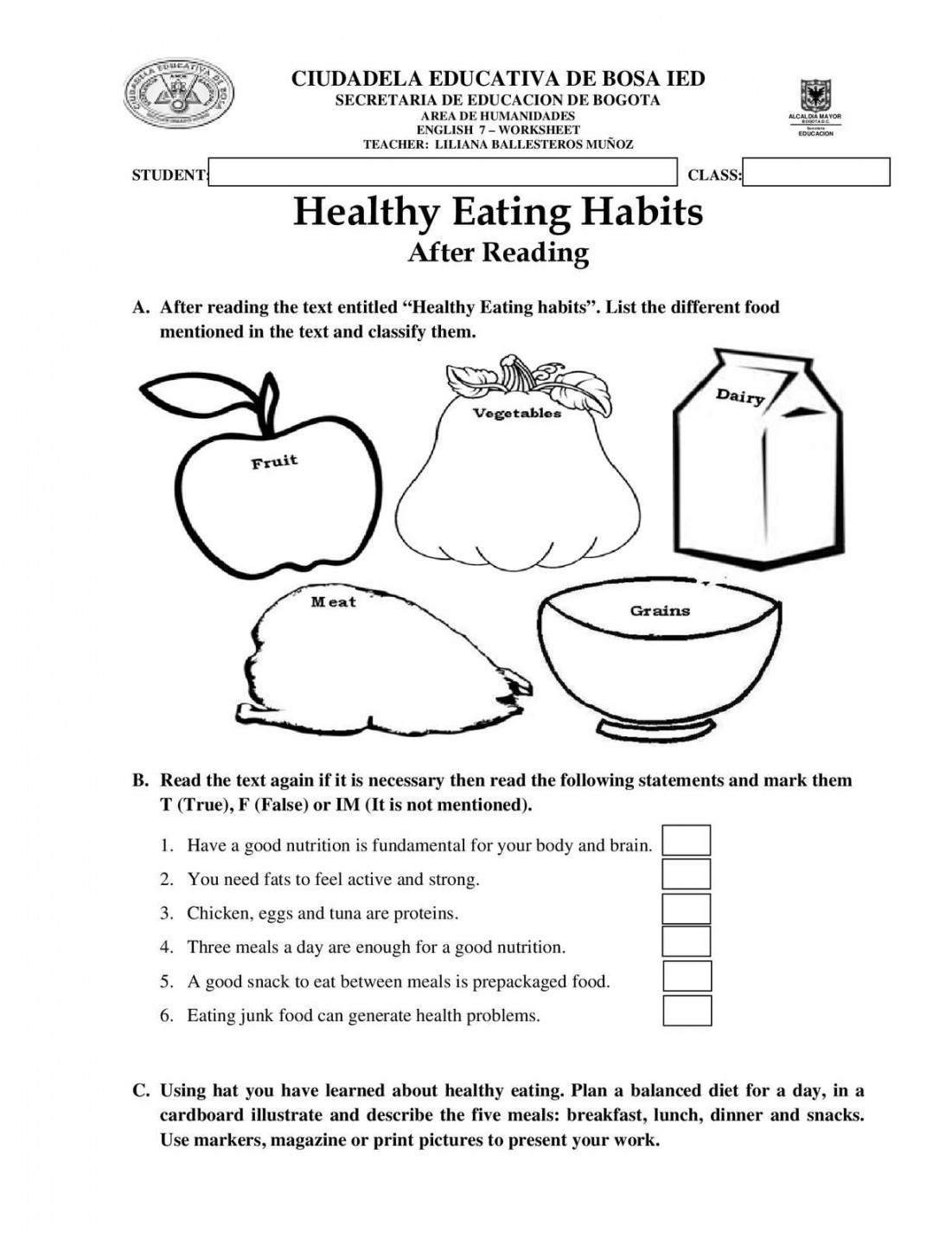 Calaméo - Worksheet after reading