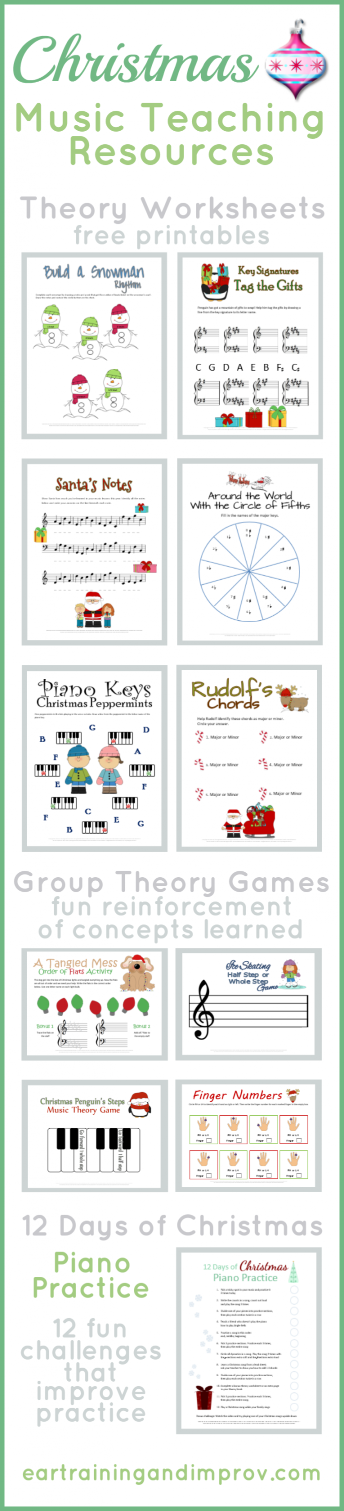 Christmas Music Theory Worksheets - + Free Printables