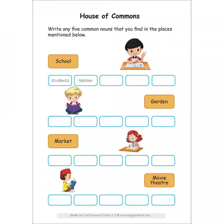 Class   English Grammar  Nouns  Activity Based Worksheets