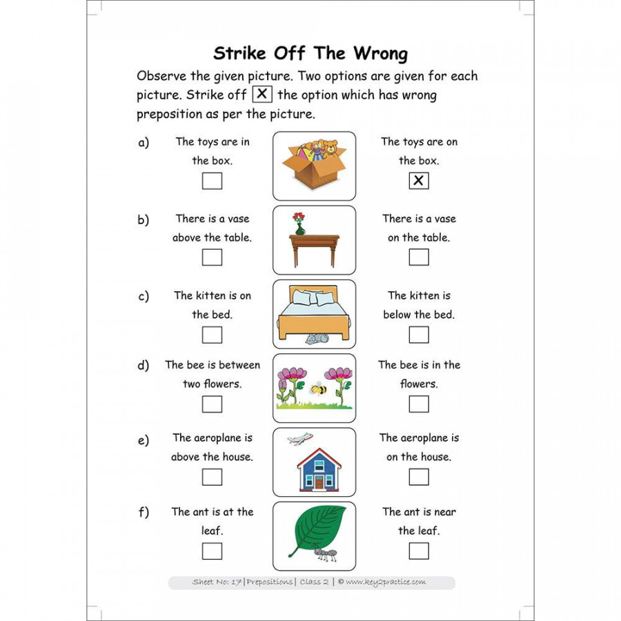 Class   English Grammar  Prepositions  Activity Based