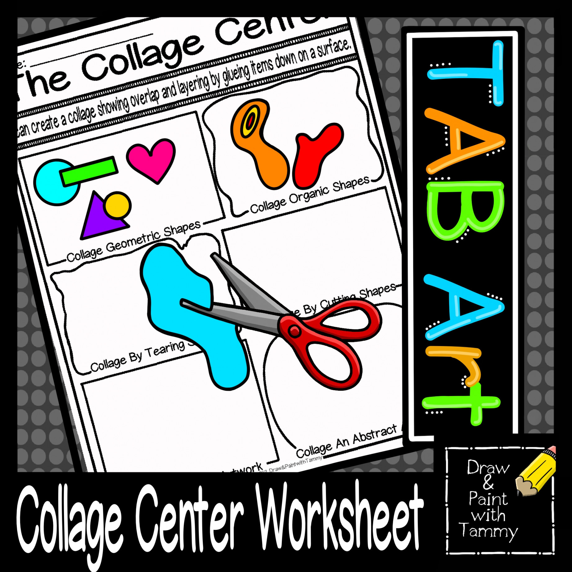 Collage Center TAB ArtRoom, Choice Based Art Worksheet, Art Sub