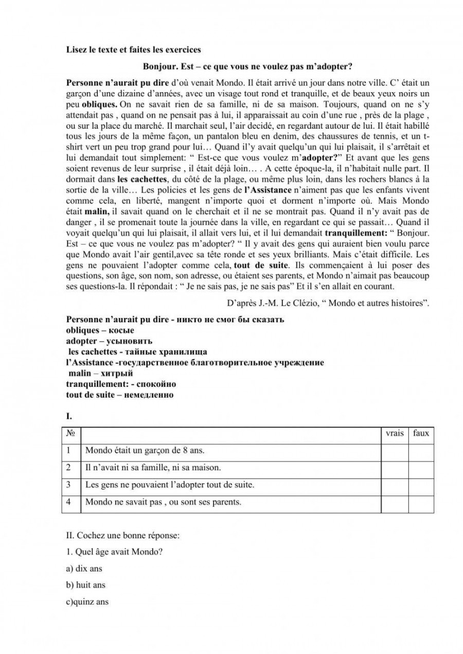 Compréhension écrite exercise for Grade   Live Worksheets