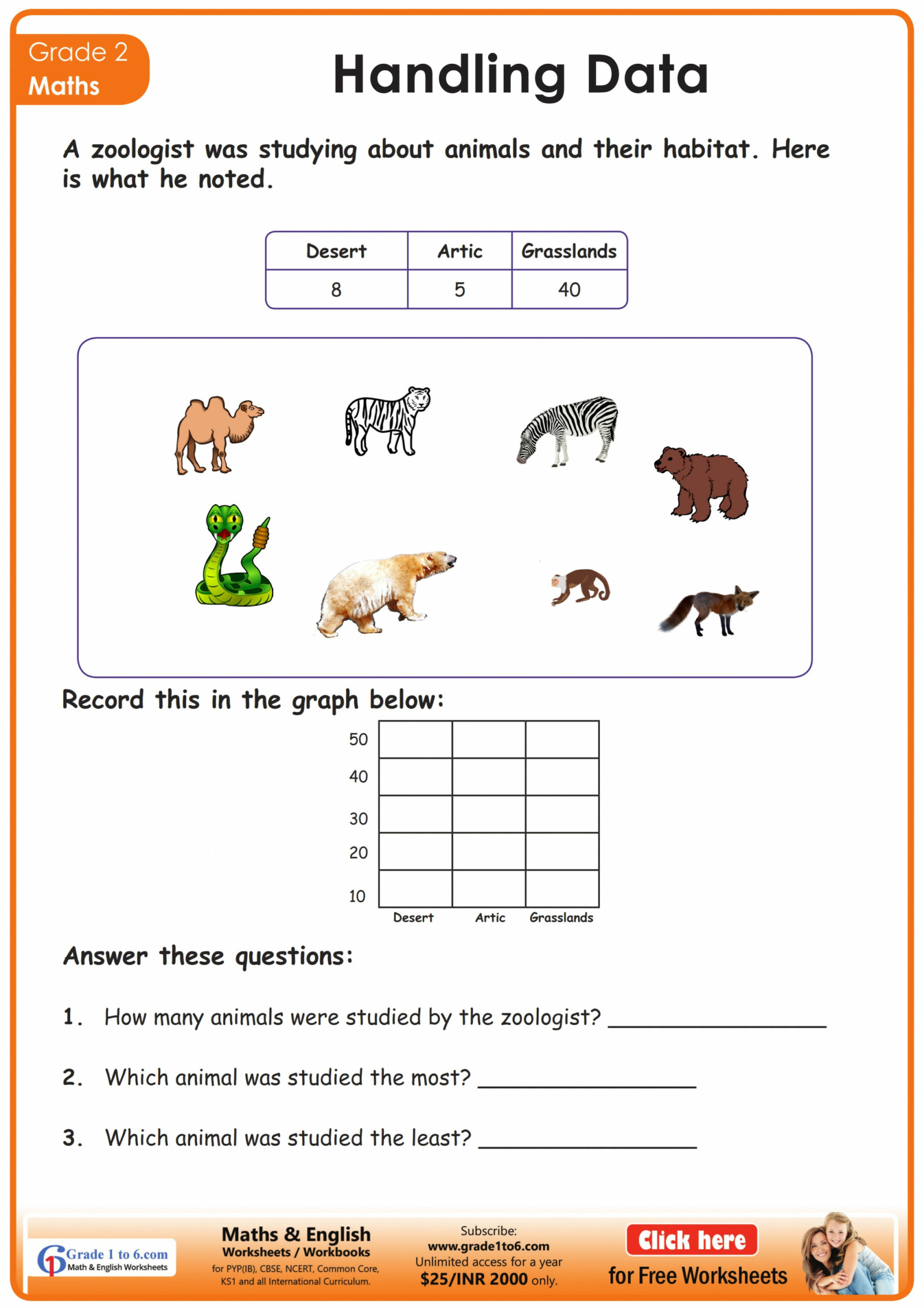 Data Handling Worksheet Grade   Gradeto