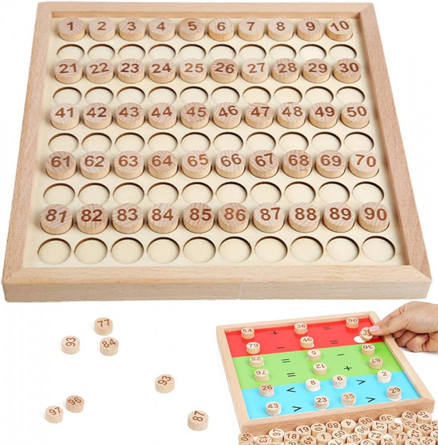 delr Montessori Supplementary Board Game, -00 Math Table Board