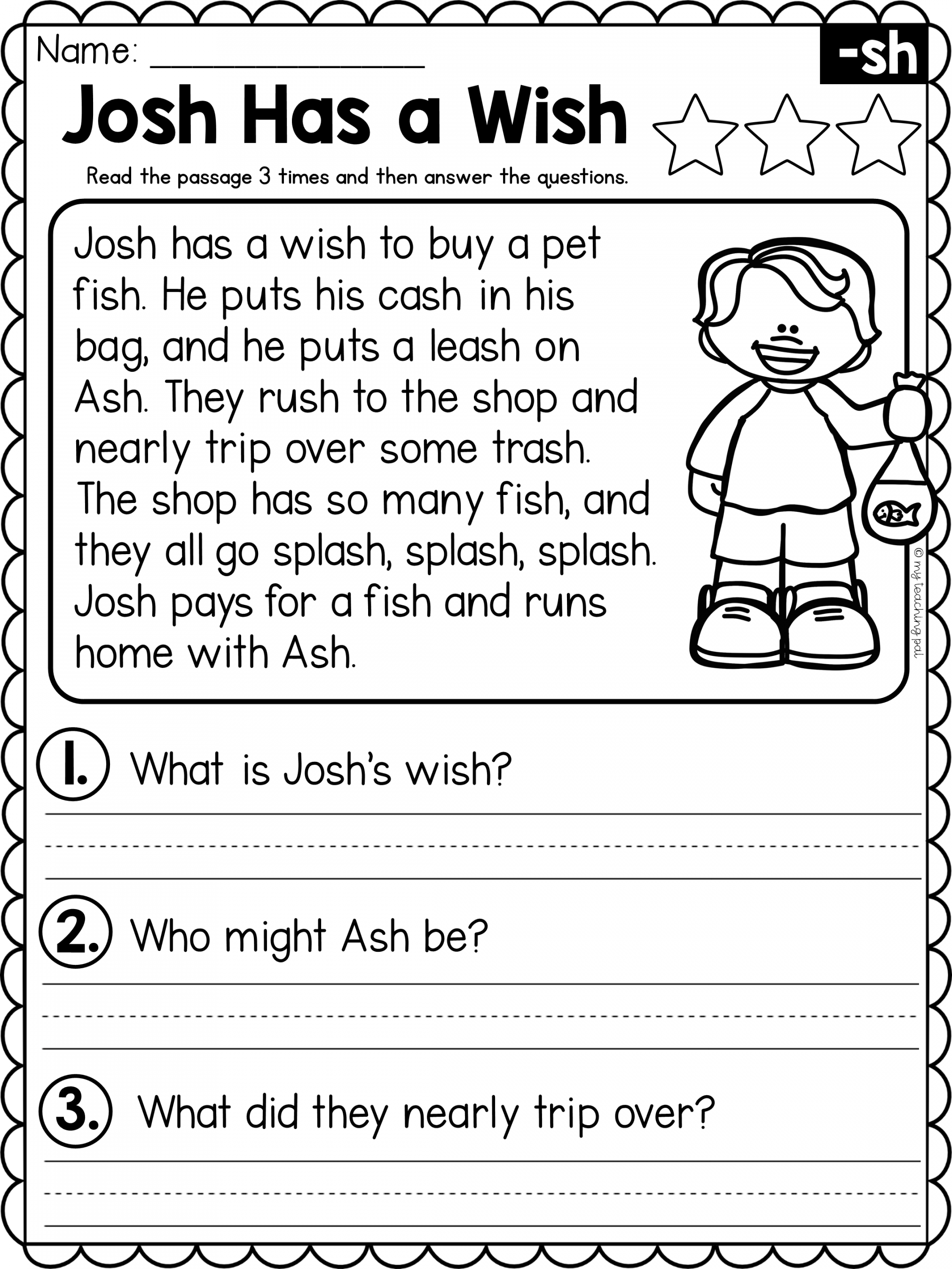 Digraph Reading Passages - Comprehension - PAPER & DIGITAL