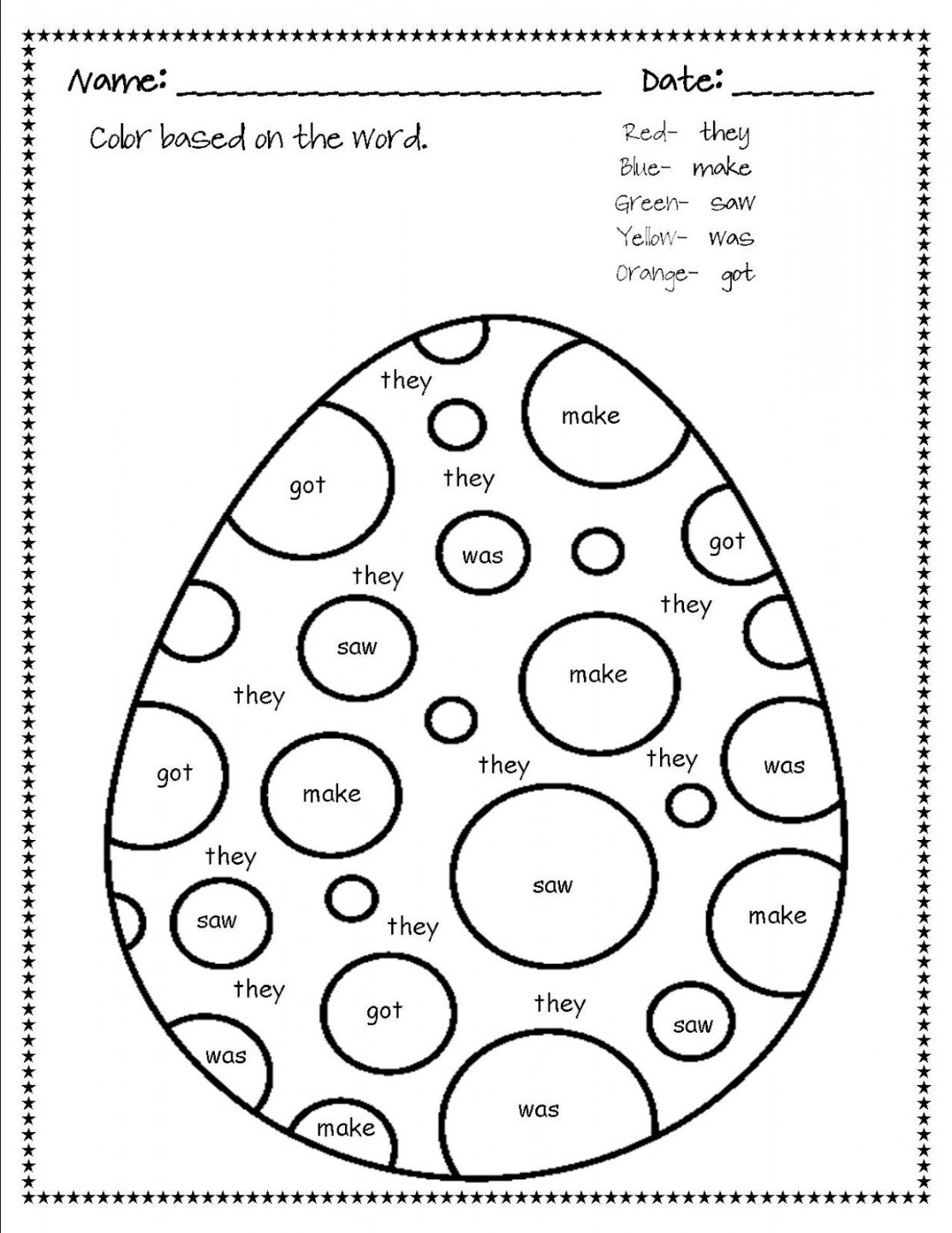 Dolch Easter Egg Sight Words - Tales from Outside the Classroom