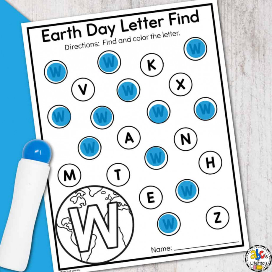 Earth Day Letter Find Worksheets