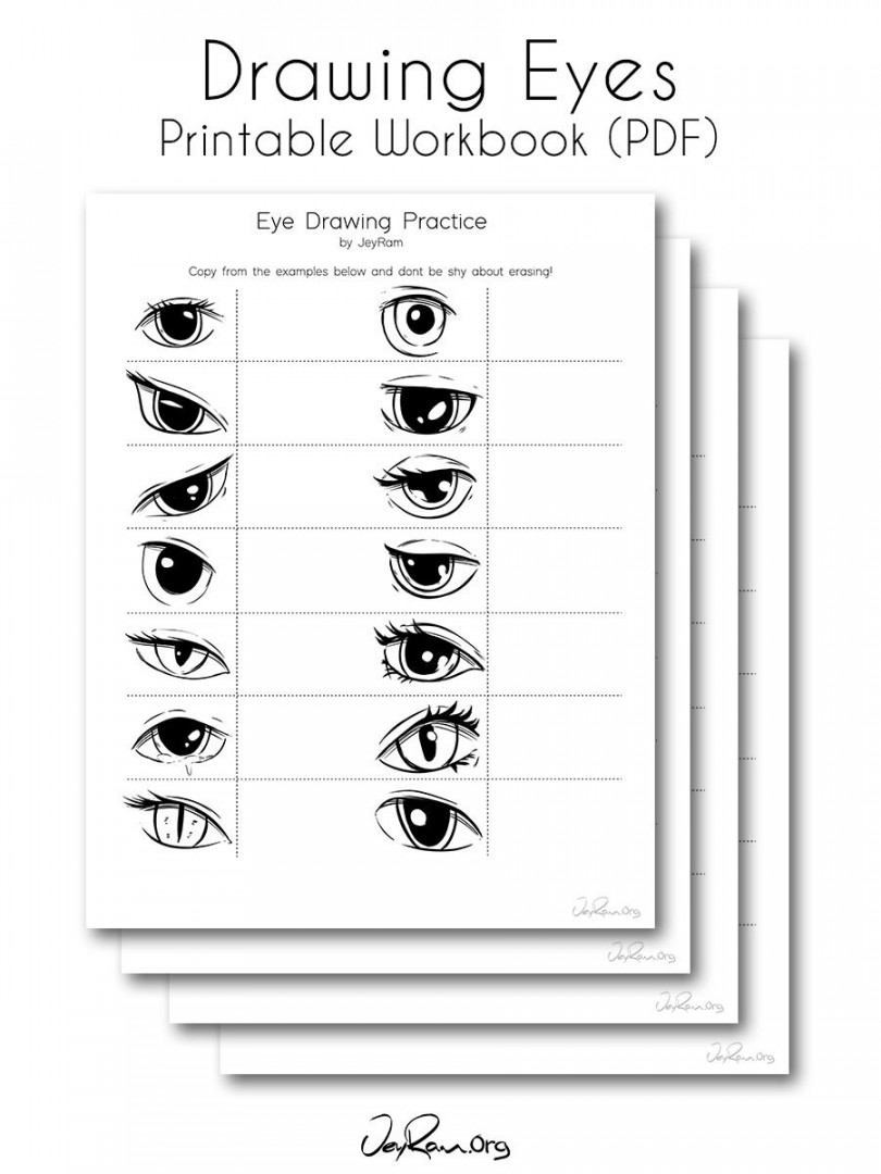 Eye Drawing Practice (Printable PDF) - JeyRam Drawing Tutorials