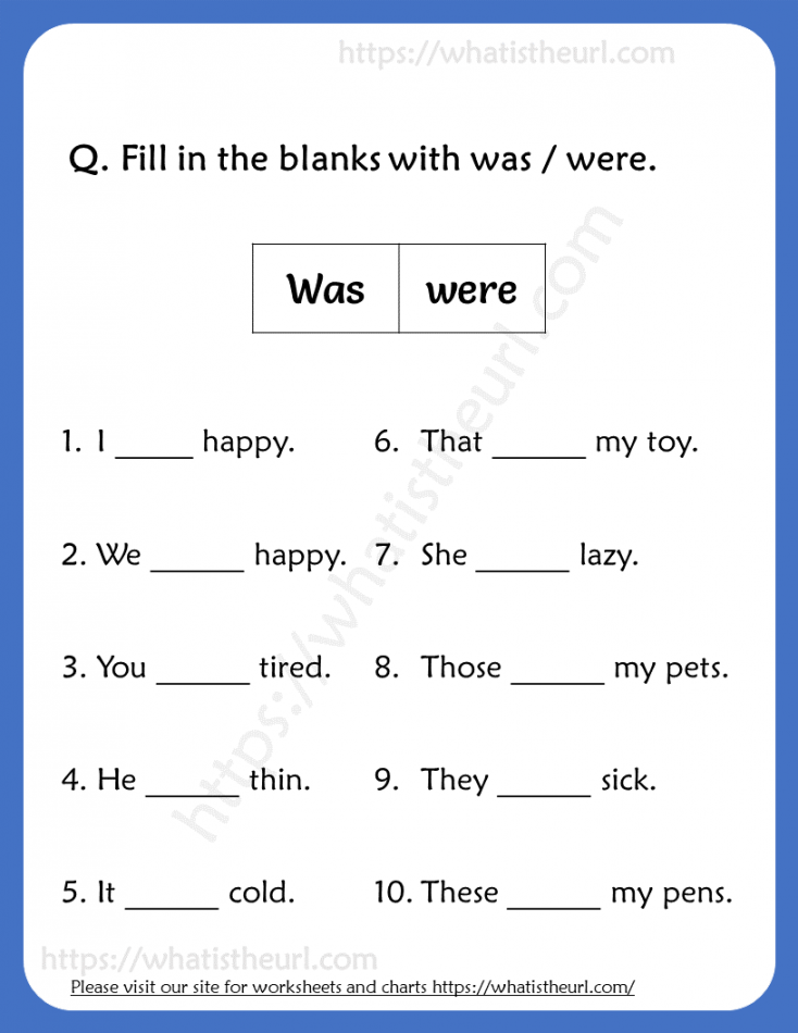 Fill in the blanks with was / were Worksheets for nd Grade