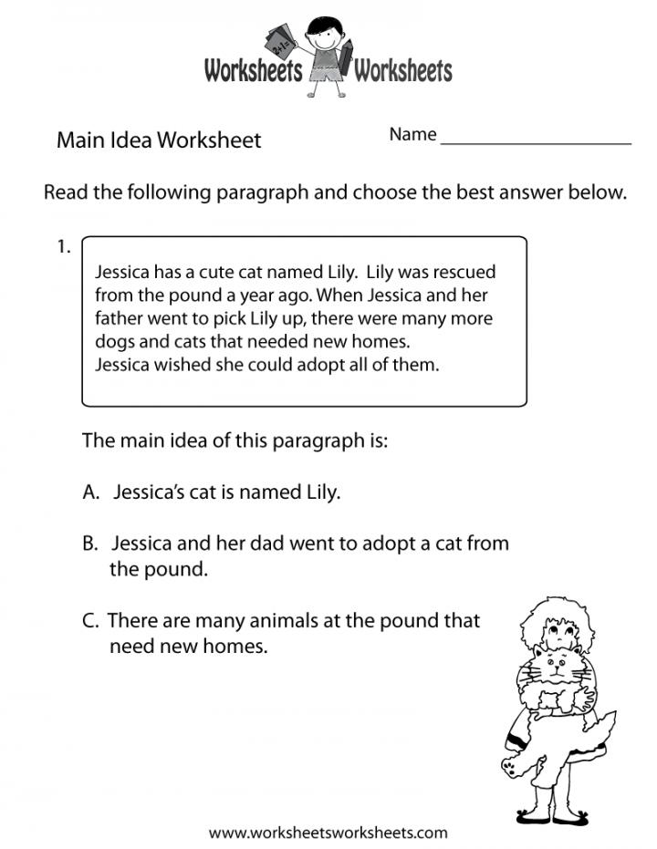 Finding the Main Idea Worksheet