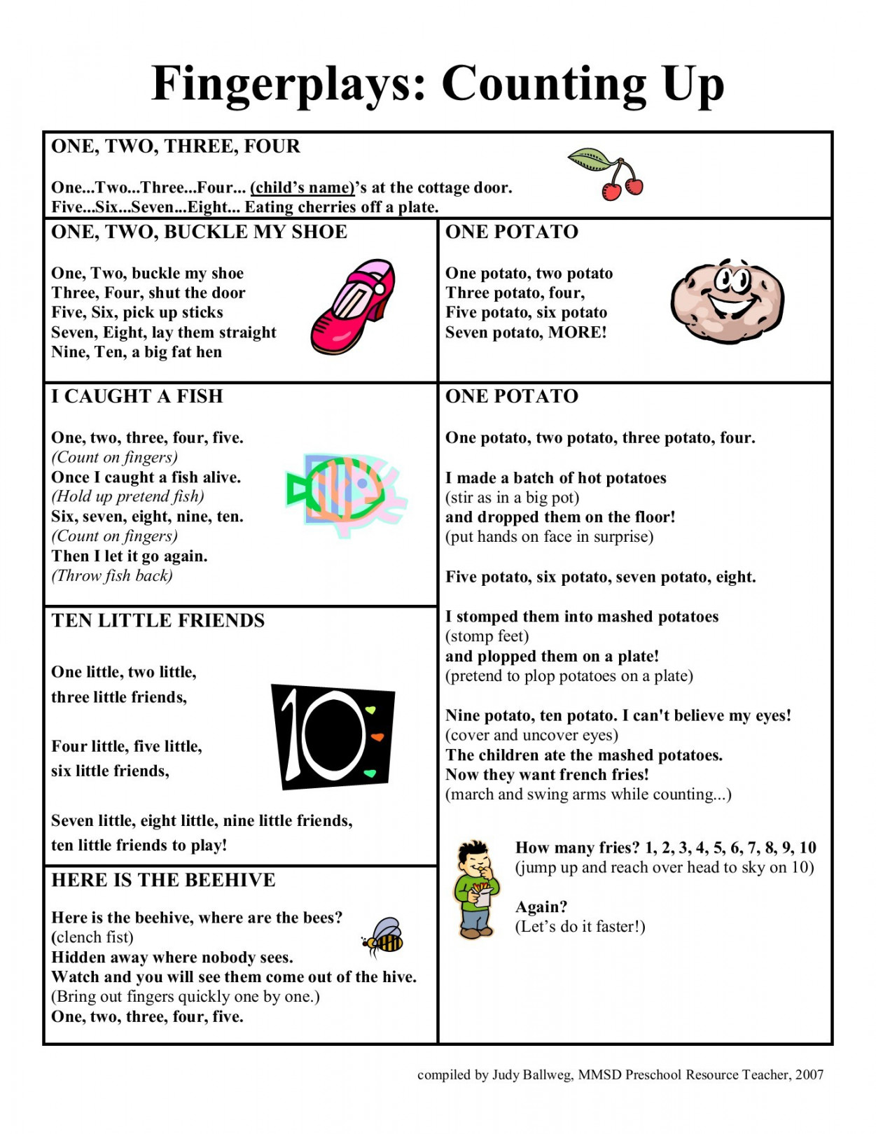 Fingerplays: Counting Up - Math at Play Pages - - Flip PDF