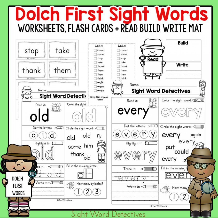 First Grade Sight Words - Interactive Worksheets for Learning