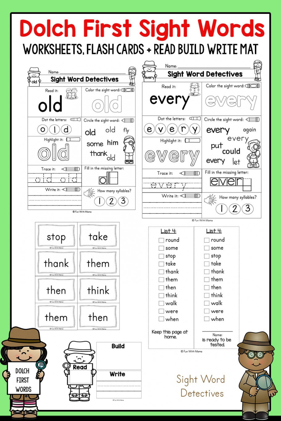 First Grade Sight Words - Interactive Worksheets for Learning