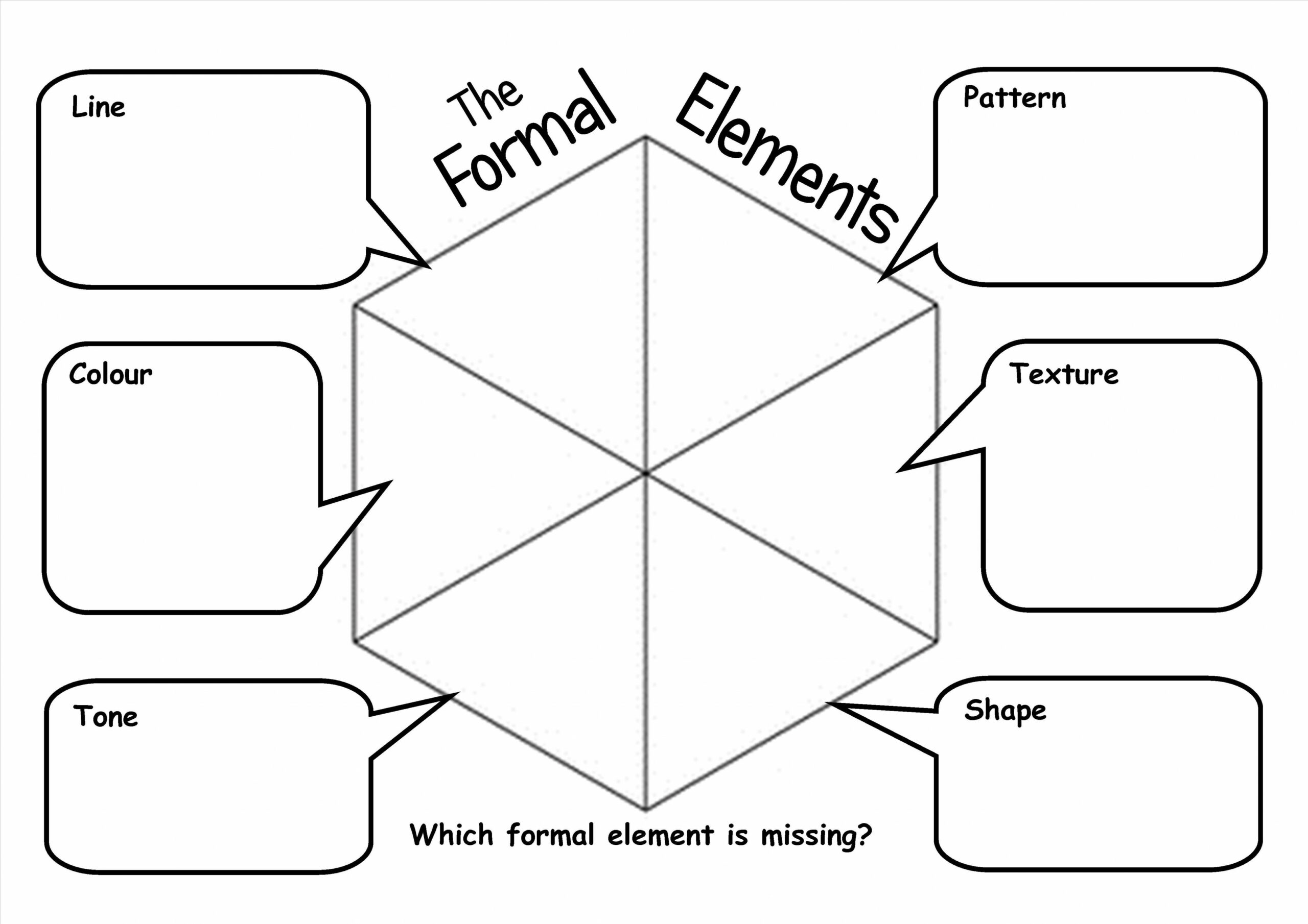 Formal Elements worksheet allowing pupils to produce a reference