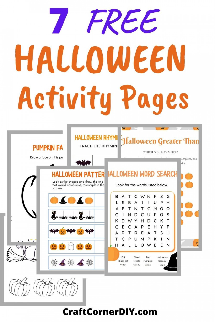 Free Halloween Activity Sheets For Kids  Craft Corner DIY