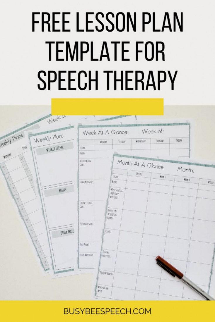 Free Lesson Plan Template for Speech Therapy with Smart Planning