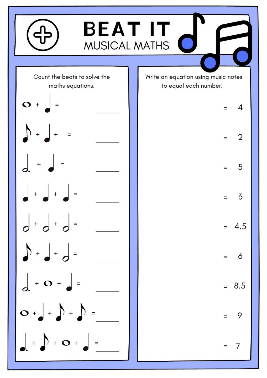 Free music worksheet templates to edit and print  Canva