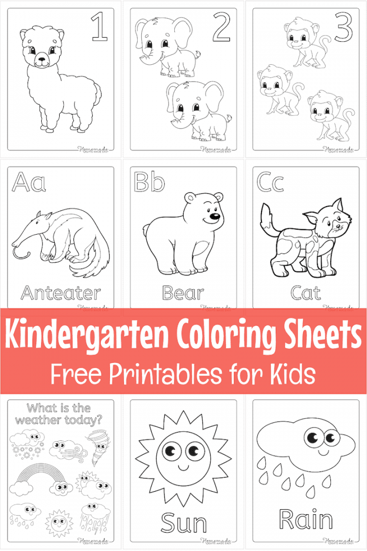 Free Printable Coloring Sheets for Kindergartners