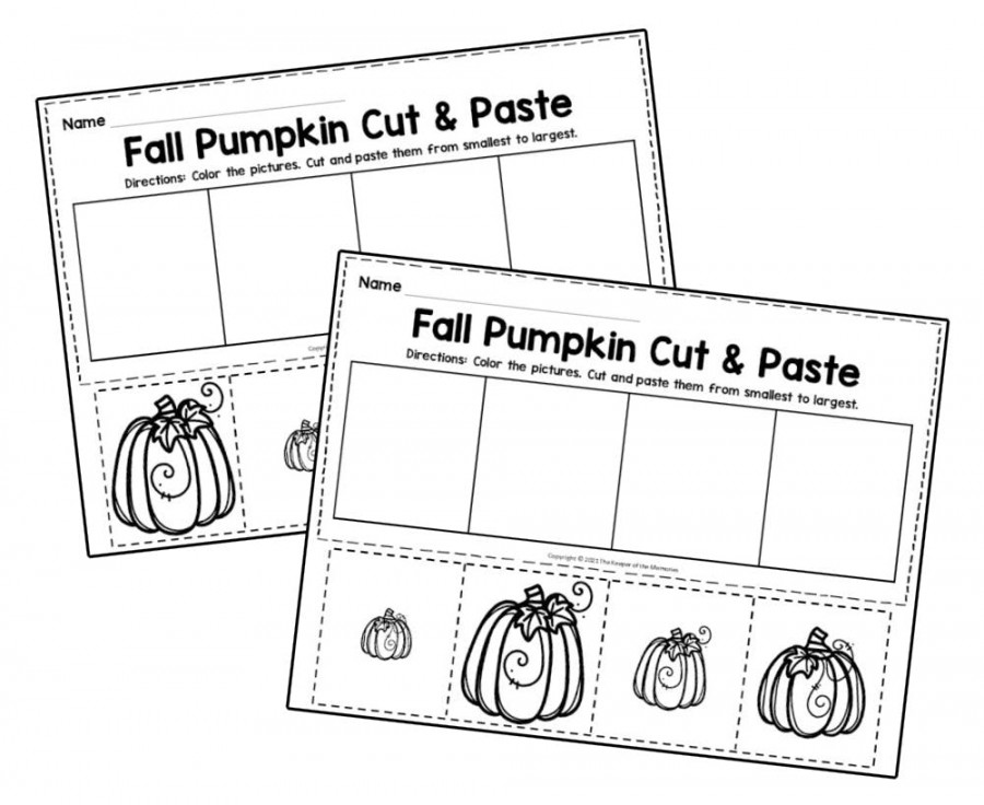 Free Printable Fall Cut and Paste Worksheets - The Keeper of the