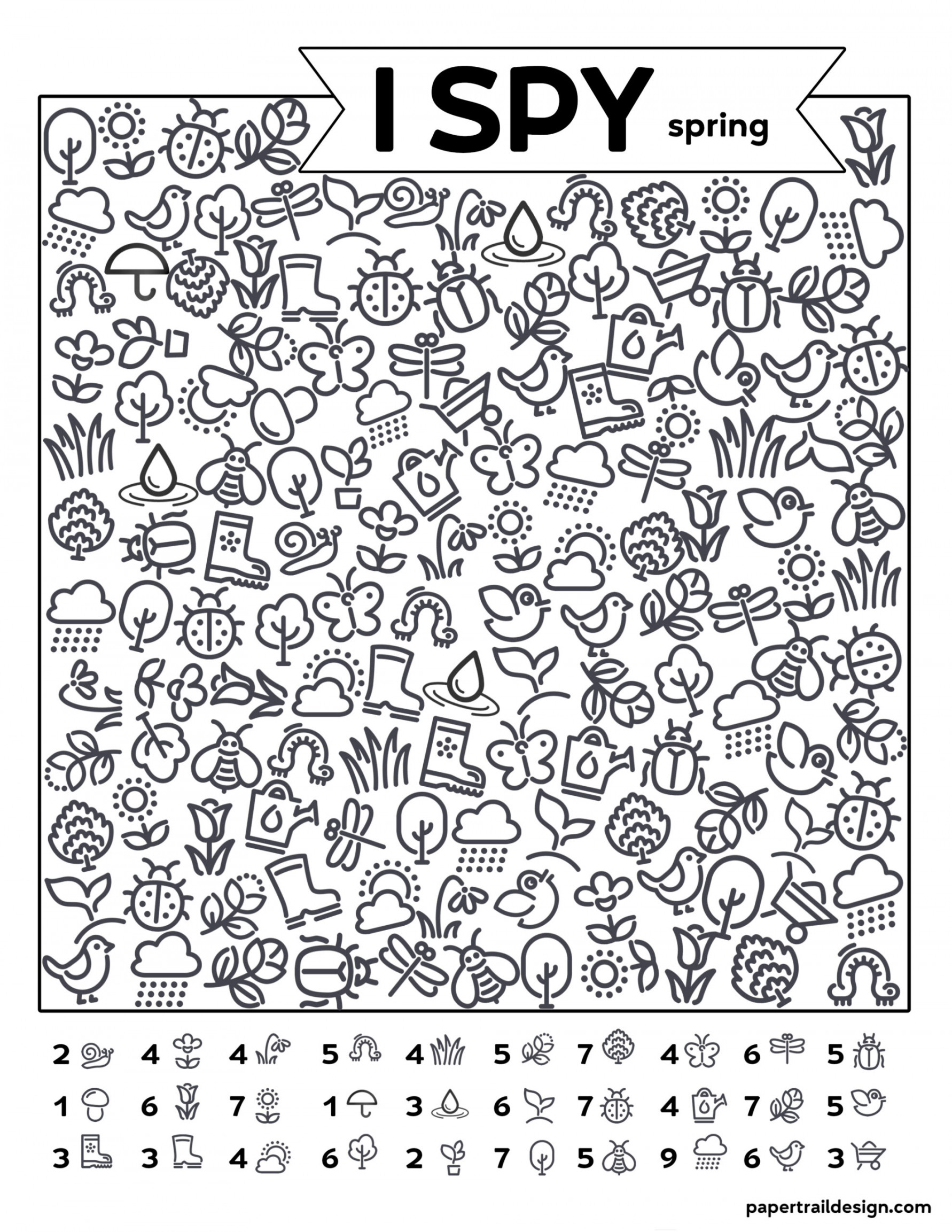 Free Printable I Spy Spring Activity - Paper Trail Design