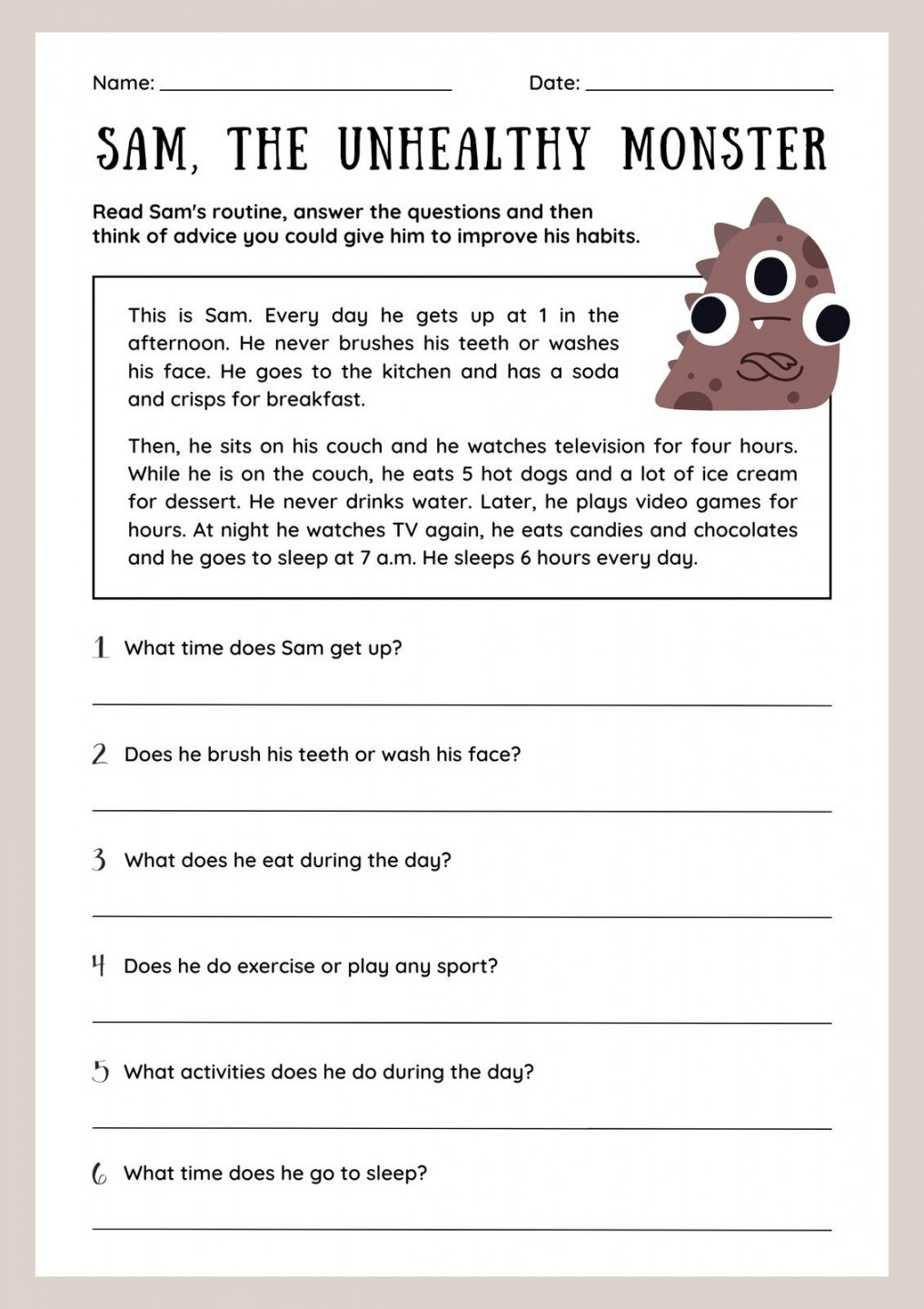 Free printable rd grade reading worksheet templates  Canva