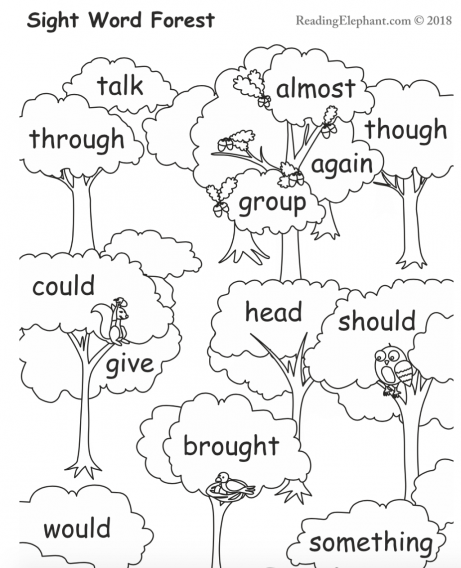 Free Printable Sight Word Worksheets - Reading Elephant