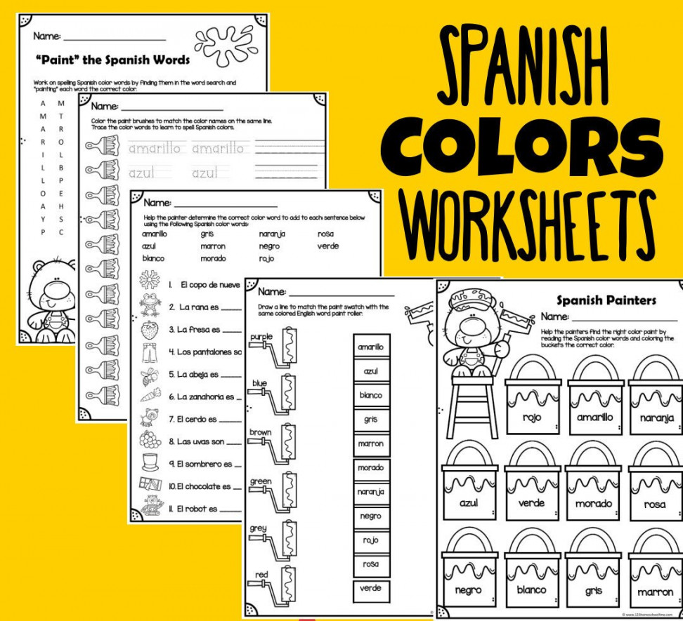 FREE Printable Spanish Color Worksheets