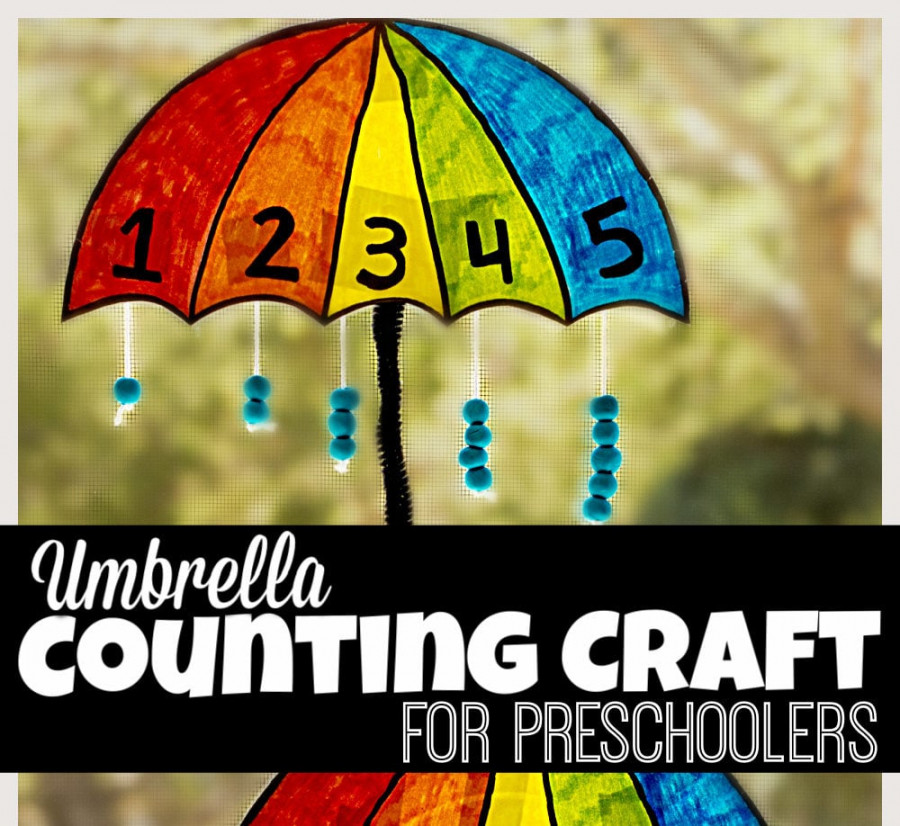 🌂 FREE Printable Spring Umbrella Counting Crafts for Preschoolers