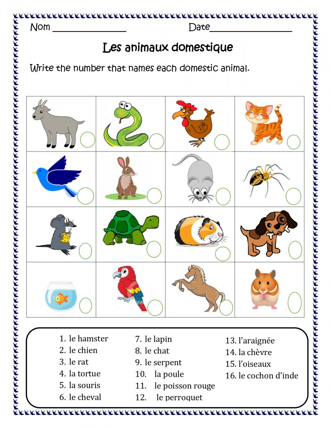 French Animals (Les animaux) Distance Learning worksheets  Made