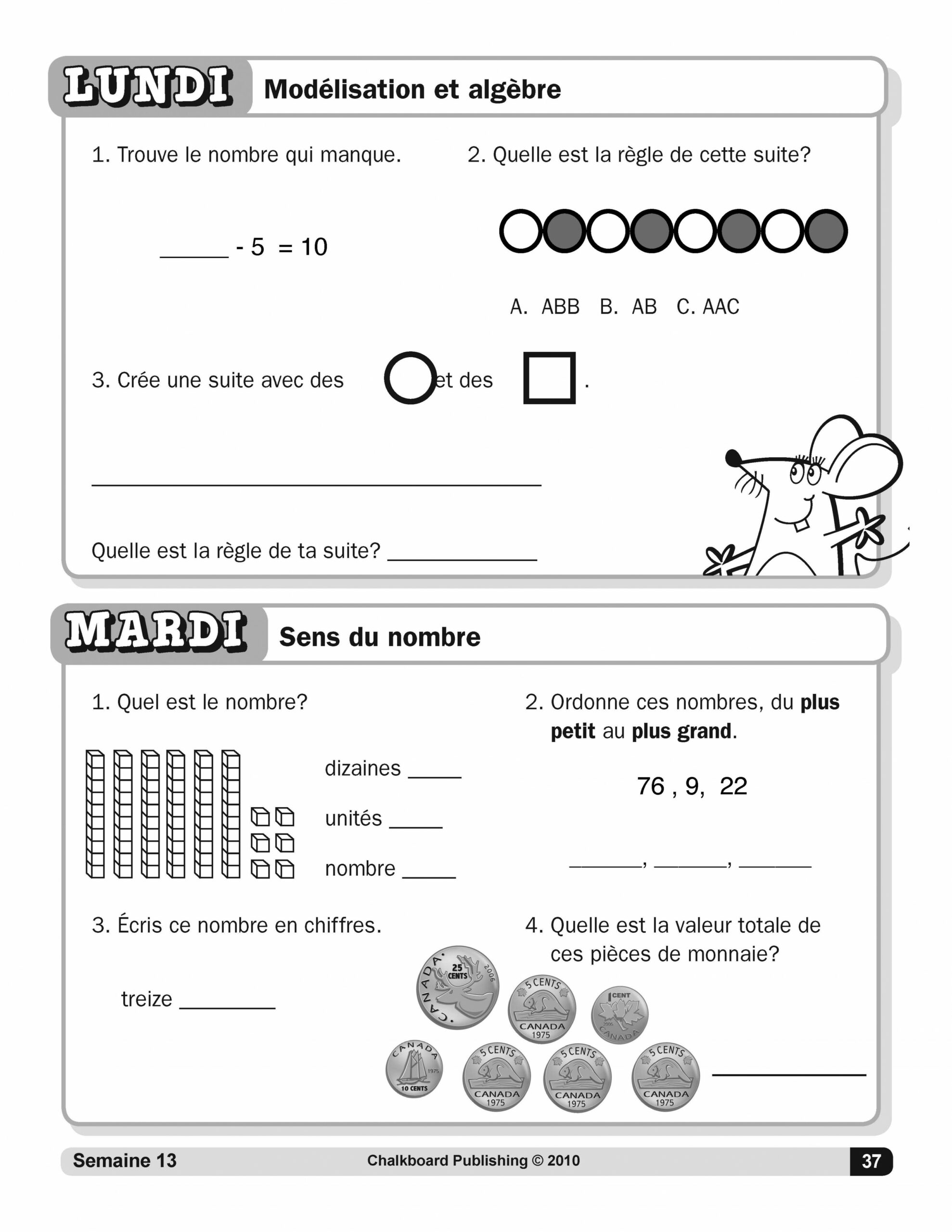 French Daily Math Grade  Workbook