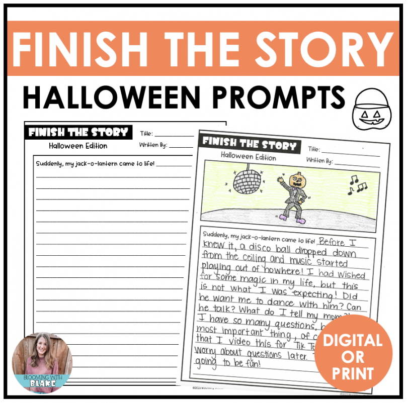 Halloween Writing Activity Finish the Story Creative Writing