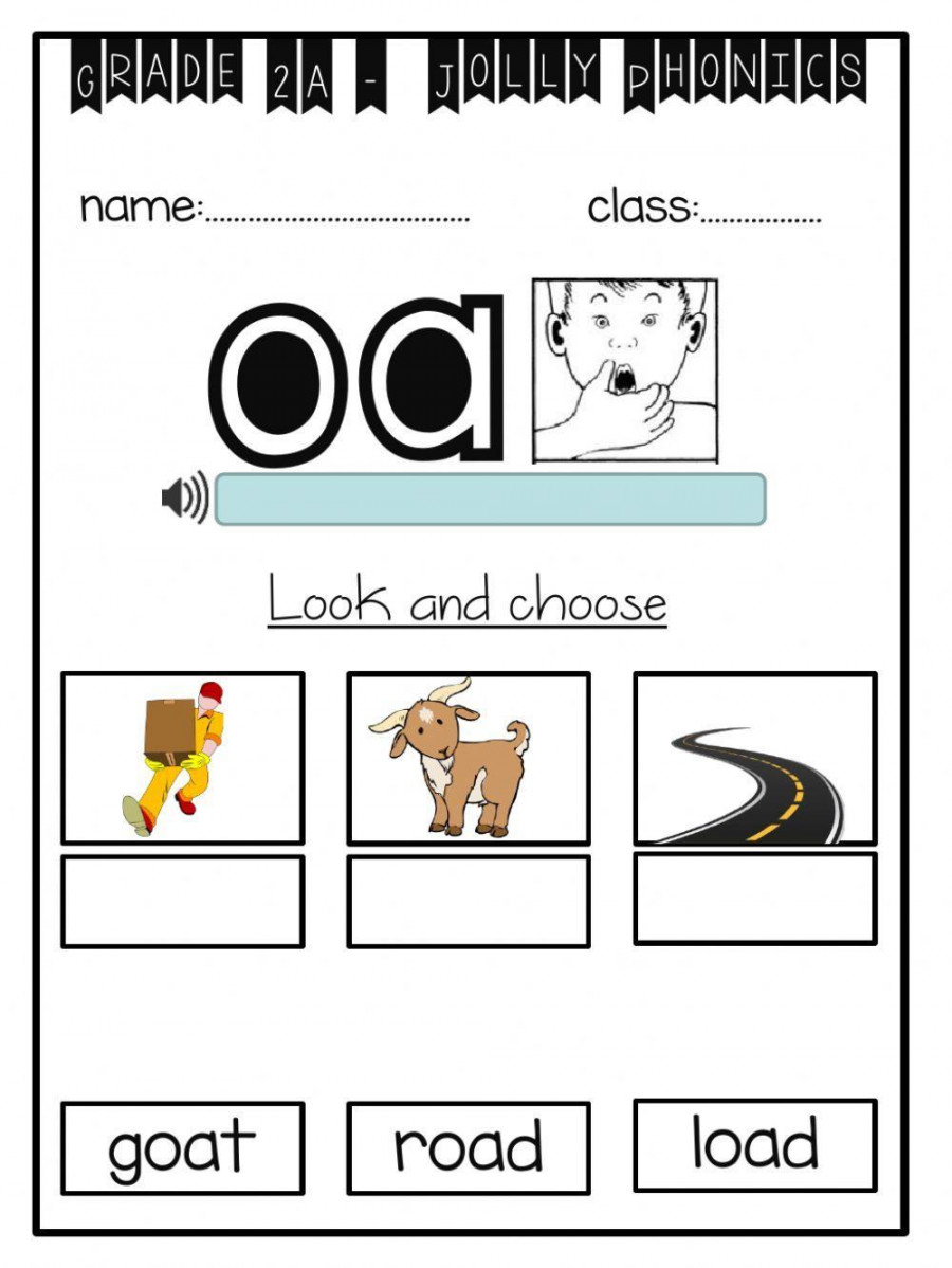 Jolly Phonics oa worksheet  Live Worksheets