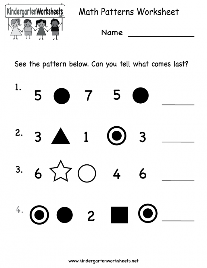 Kindergarten Math Patterns Worksheet Printable  Math patterns