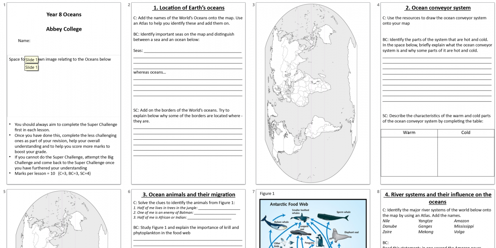 KS Oceans booklet  Teaching Resources