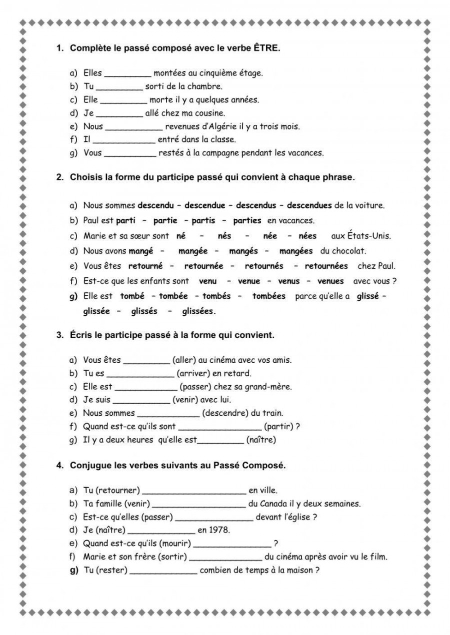 Le passé composé avec ÊTRE interactive worksheet  Live Worksheets