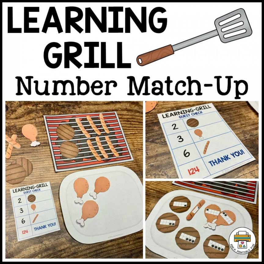 Learning Grill Math Recipe Cards