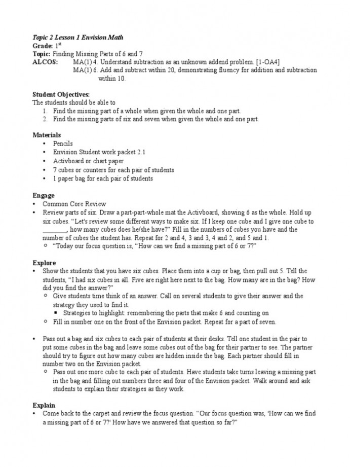 Lessons  and  Topic  Envisionmath  PDF  Behavior Modification