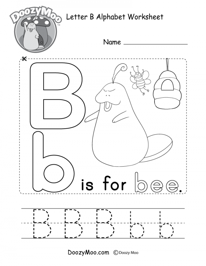 Letter B Alphabet Activity Worksheet - Doozy Moo