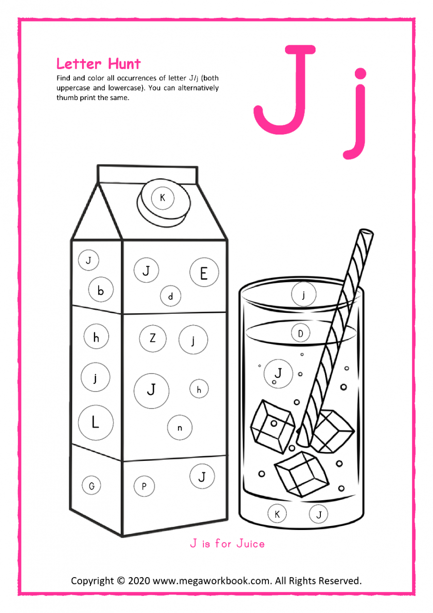 Letter J Worksheets - Letter J Crafts - Letter J Activities For