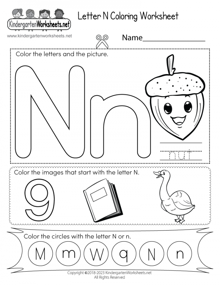 Letter N Coloring Worksheet - Free Printable, Digital, & PDF