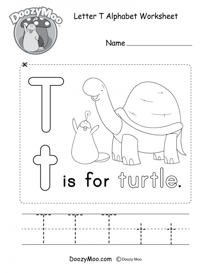 Letter T Alphabet Activity Worksheet - Doozy Moo