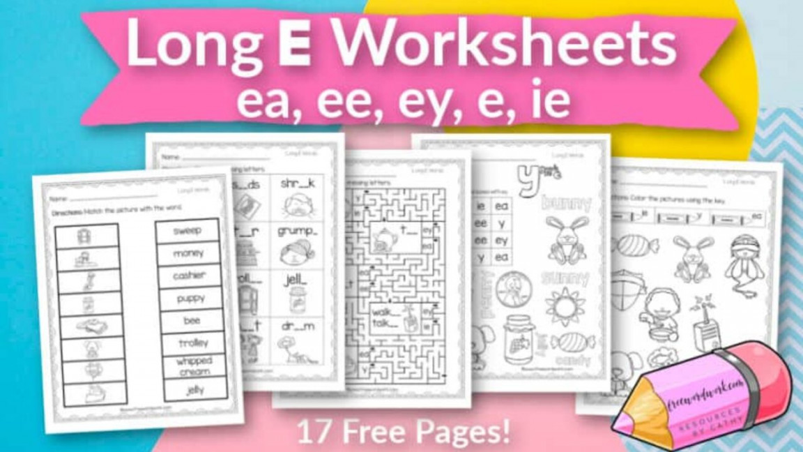 Long E Worksheets - Free Word Work