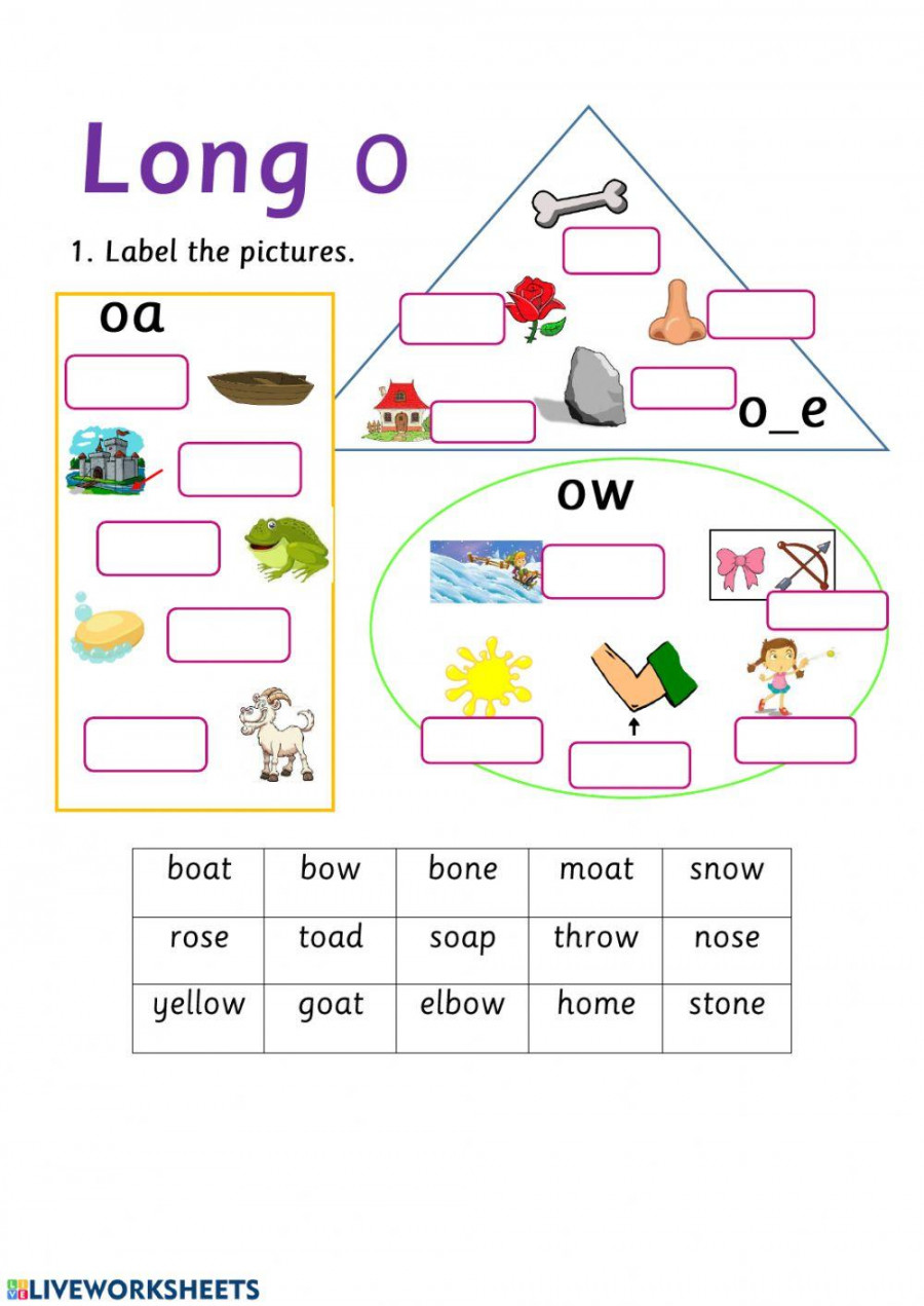 Long O exercise  Live Worksheets