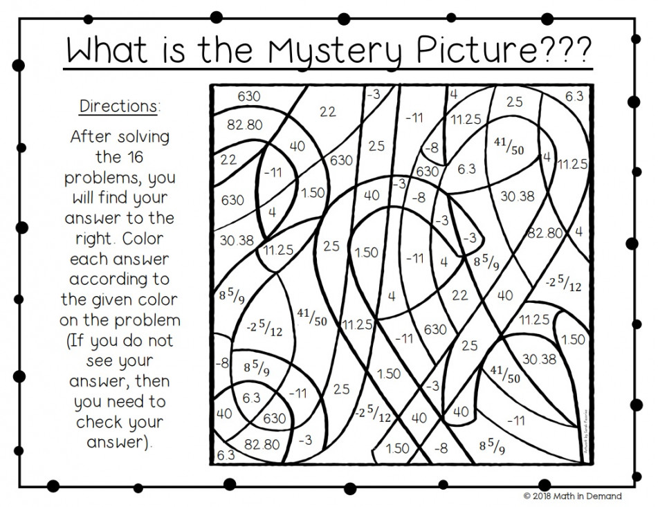 Math in Demand: th Grade Math End of the Semester Coloring Worksheet