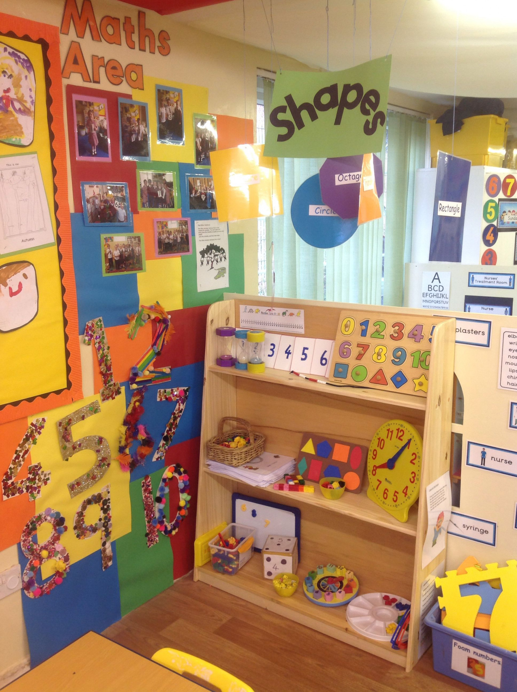 Maths area  Maths area, Eyfs classroom, Preschool math