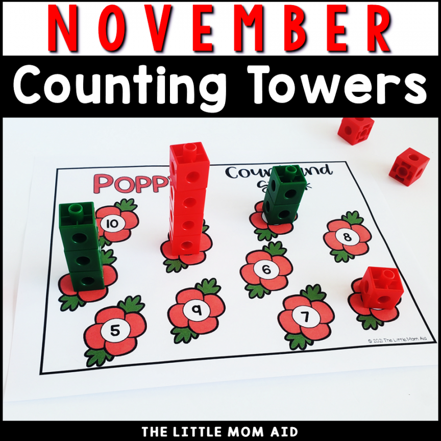 November Counting Towers – Counting Math Activity