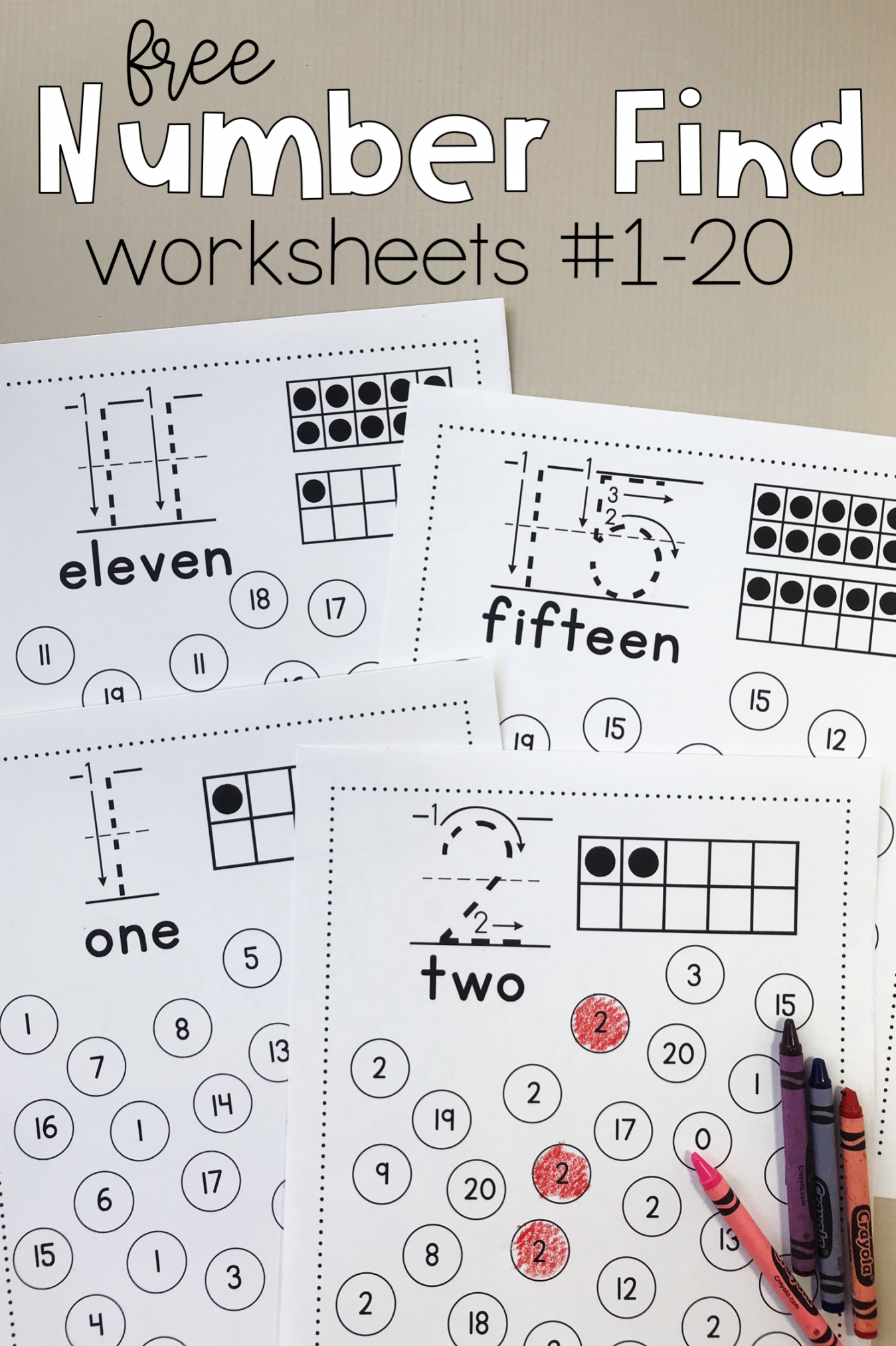 Number Find Worksheets #-  Kindergarten math activities, Math